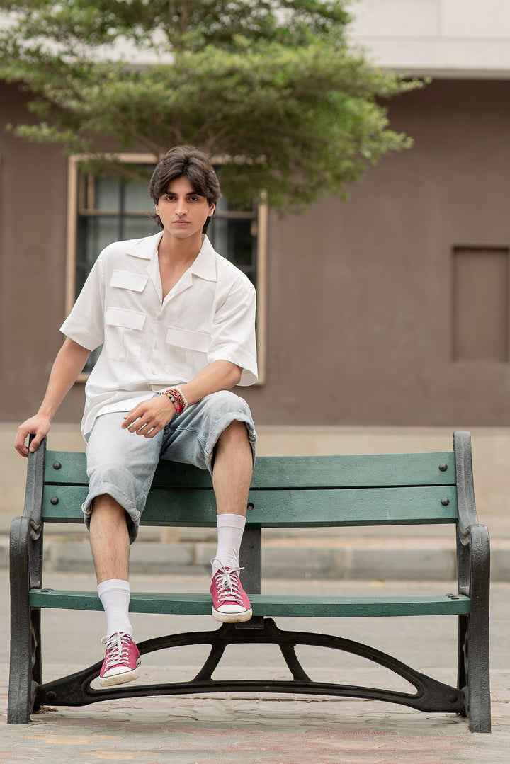 Classic White Utility Shirt – Short Sleeve