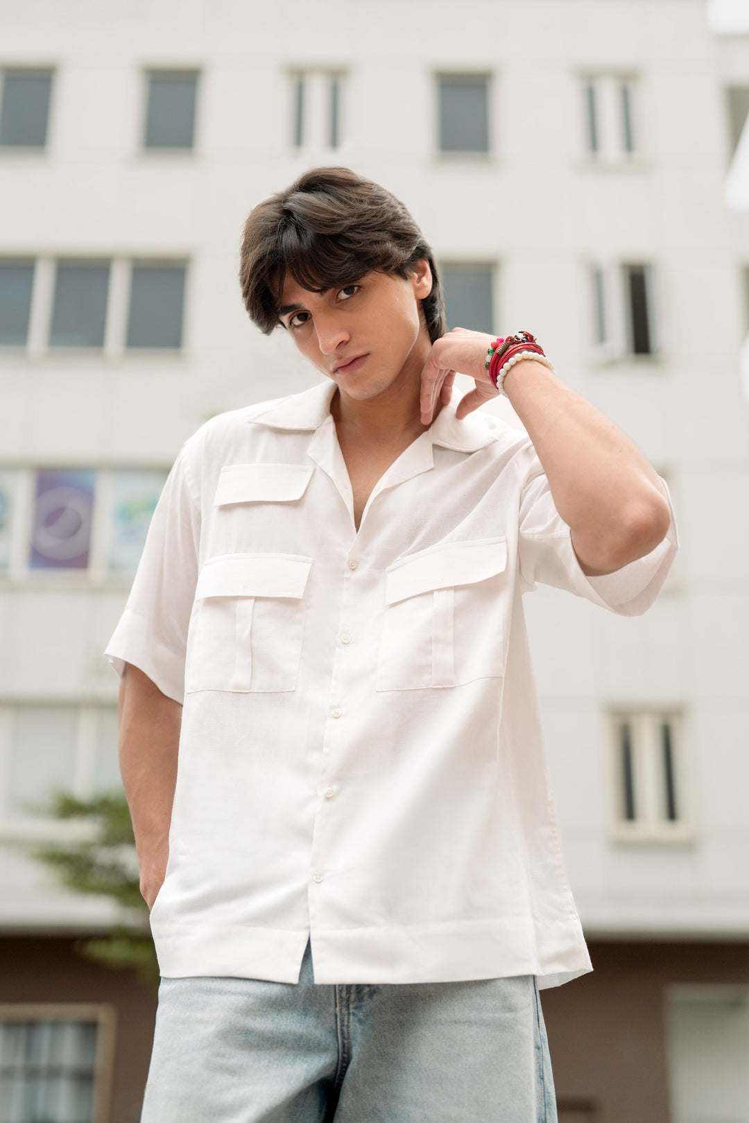 Classic White Utility Shirt – Short Sleeve