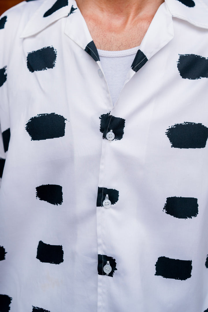 Black Brushstroke Print Shirt