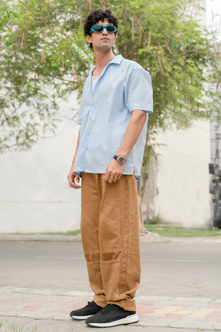 Ice Blue Drop Shoulder Shirt
