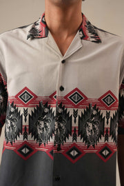 Grey Drop Shoulder Cowboy Shirt
