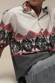 Grey Drop Shoulder Cowboy Shirt