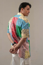 Multicolor Printed Drop Shoulder Shirt