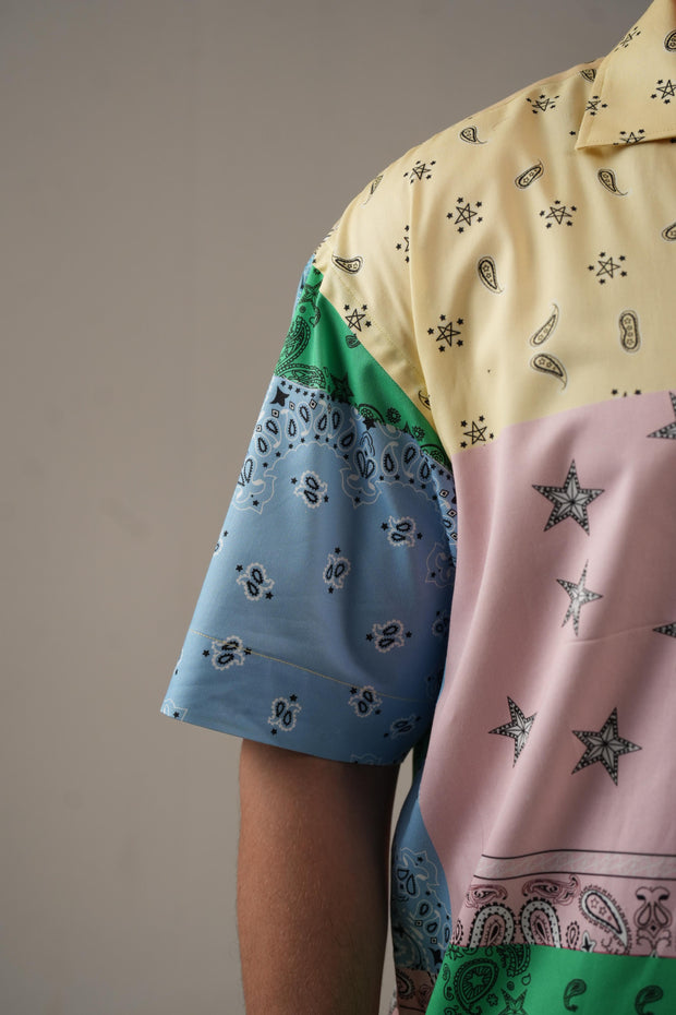 Multicolor Printed Drop Shoulder Shirt