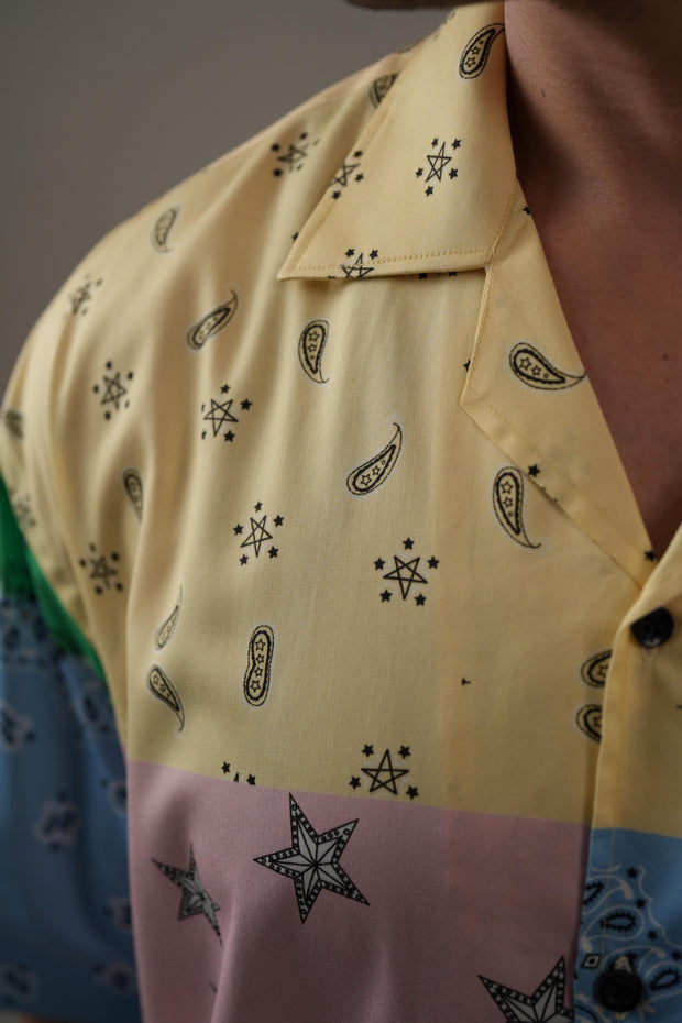 Multicolor Printed Drop Shoulder Shirt