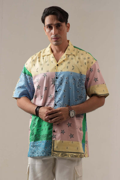 Multicolor Printed Drop Shoulder Shirt
