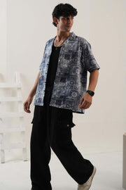 Vintage Print Drop Shoulder Shirt