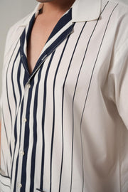 Front Stripe Shirt with Patch-Pocket Detail