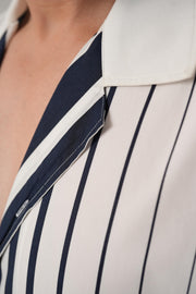 Front Stripe Shirt with Patch-Pocket Detail