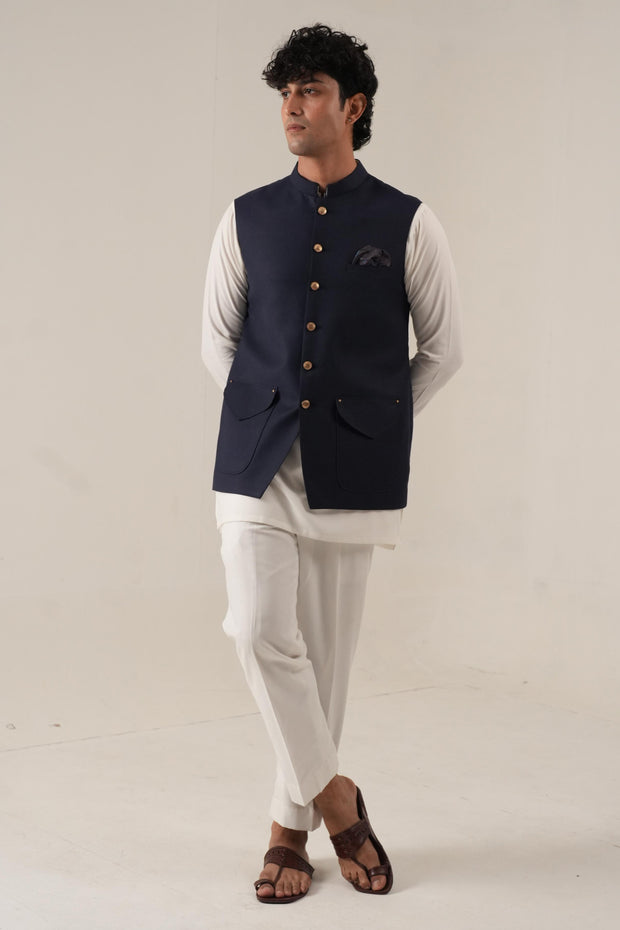 Navy Blue Jawahar Coat