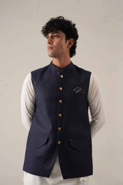 Navy Blue Jawahar Coat
