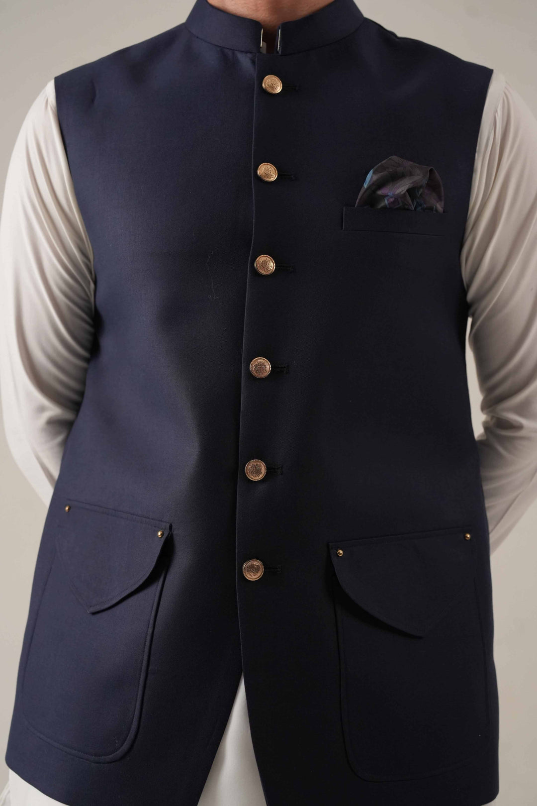 Navy Blue Jawahar Coat