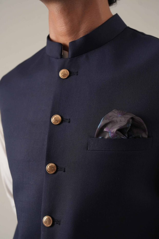 Navy Blue Jawahar Coat