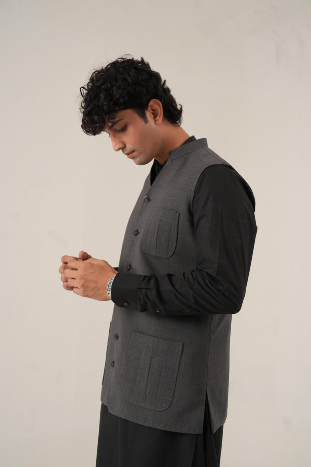 Charcoal Grey Classic Jawahar Coat
