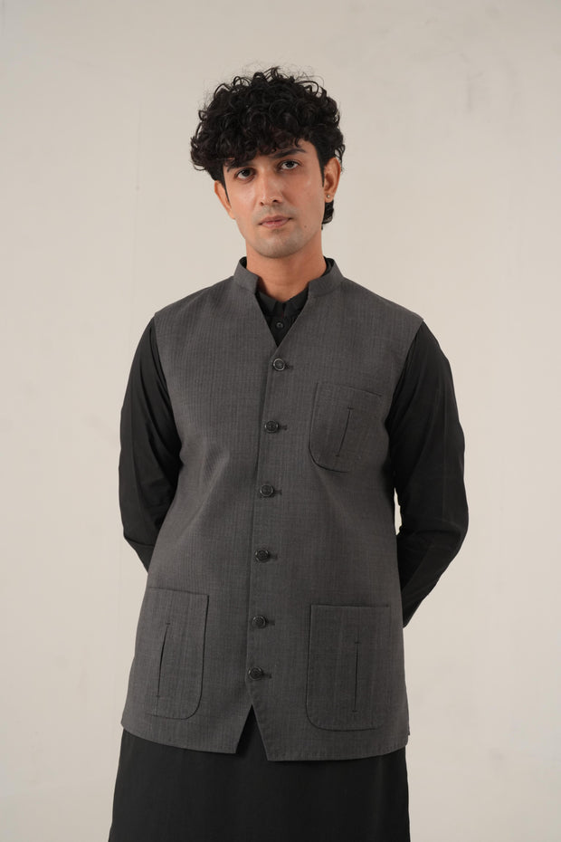 Charcoal Grey Classic Jawahar Coat