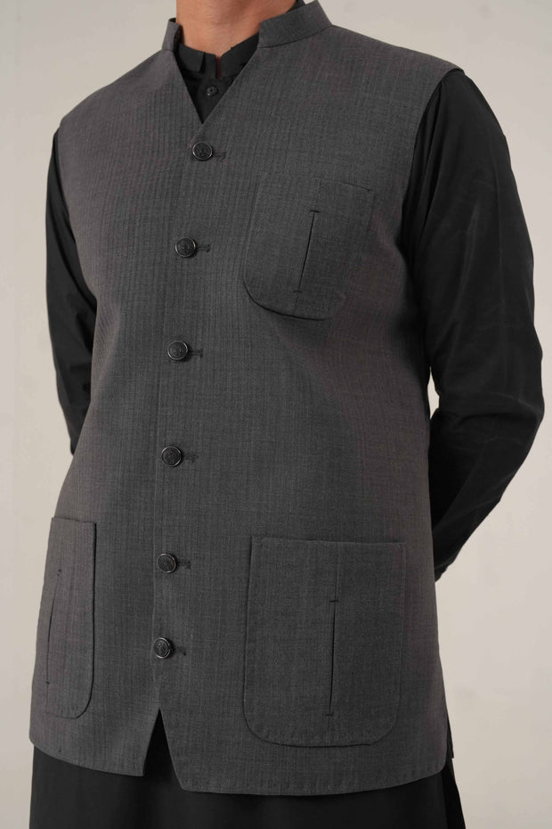 Charcoal Grey Classic Jawahar Coat