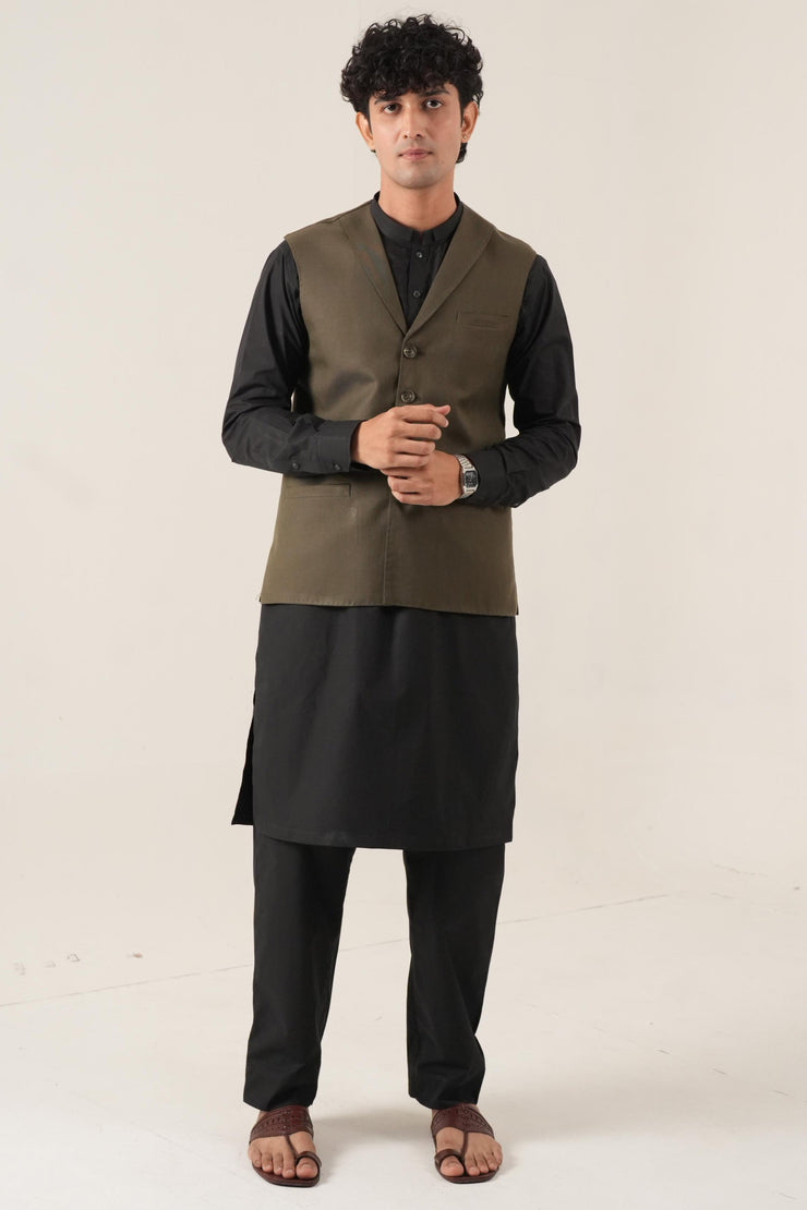 Olive Green Jawahar Coat