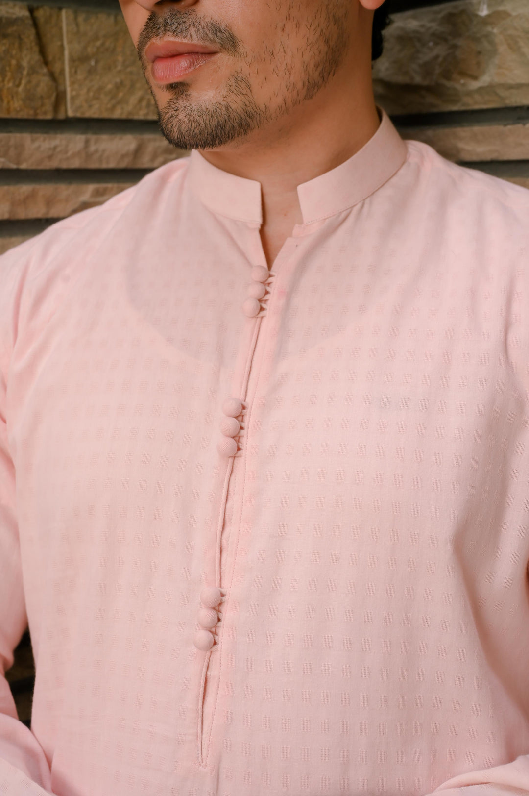 Self Embroidered Pink Kurta Pajama