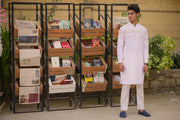 Offwhite self textured Kurta Pajama