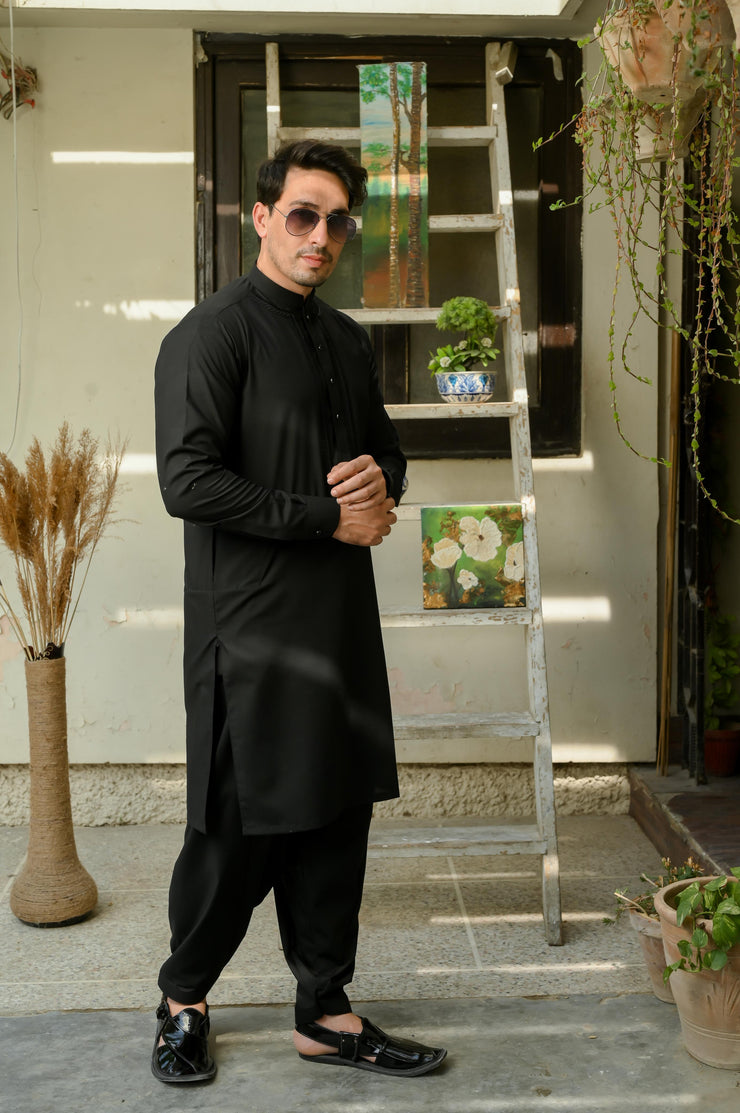Black Embroidered Shalwar Kameez