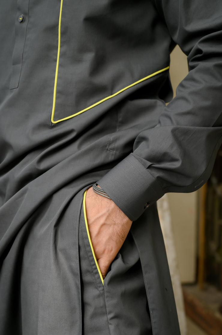 Elegant Gray Shalwar Kameez – Classic Comfort & Style