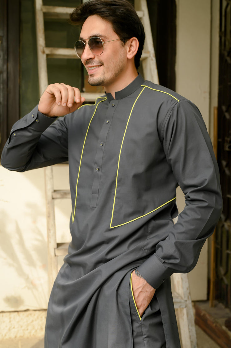 Elegant Gray Shalwar Kameez – Classic Comfort & Style