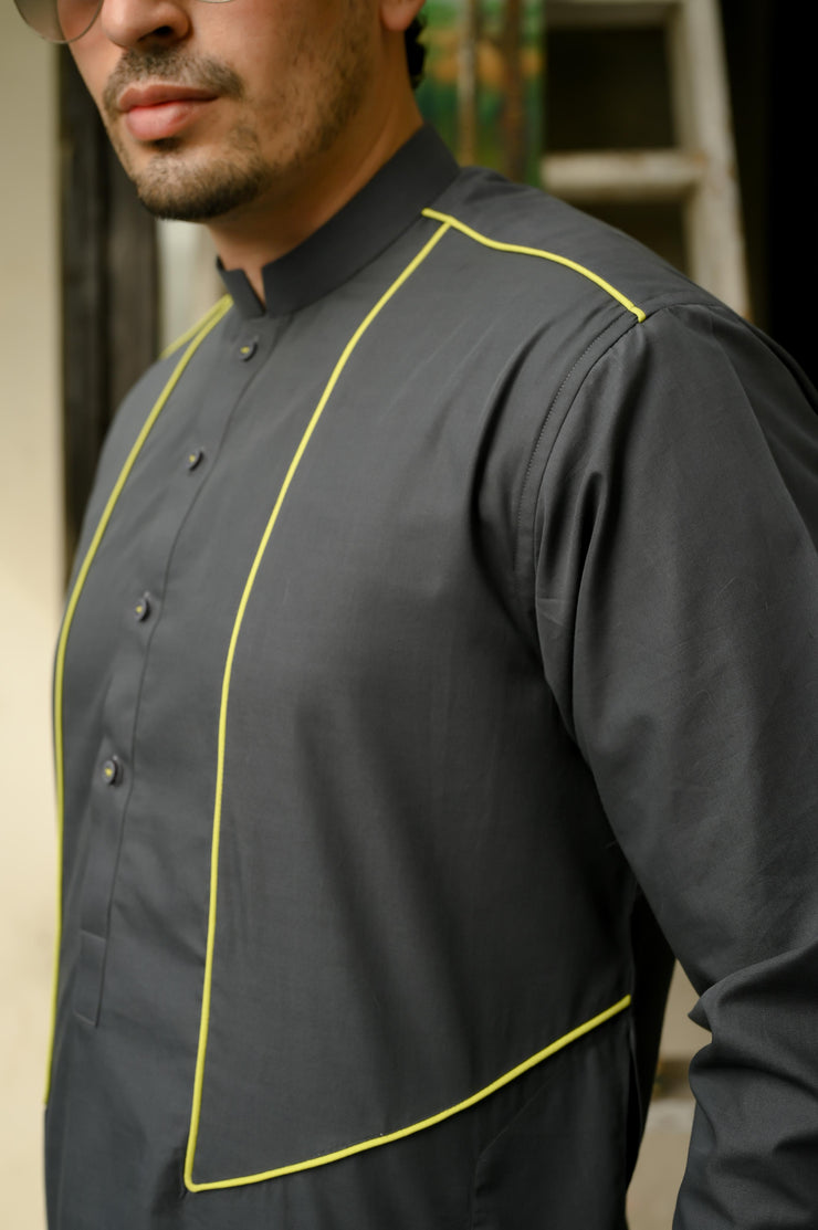 Elegant Gray Shalwar Kameez – Classic Comfort & Style