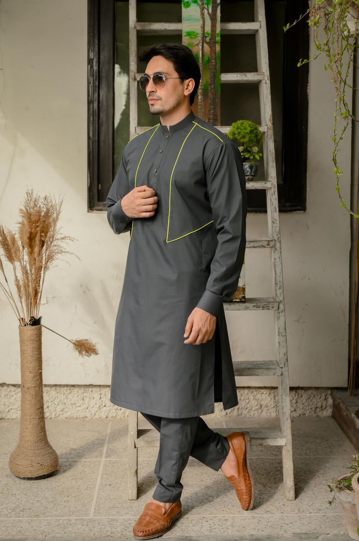 Elegant Gray Shalwar Kameez – Classic Comfort & Style