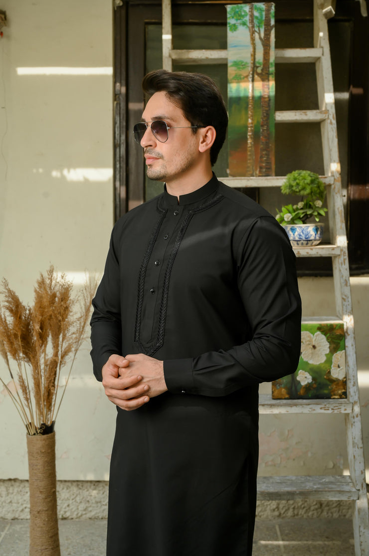 Black Embroidered Shalwar Kameez