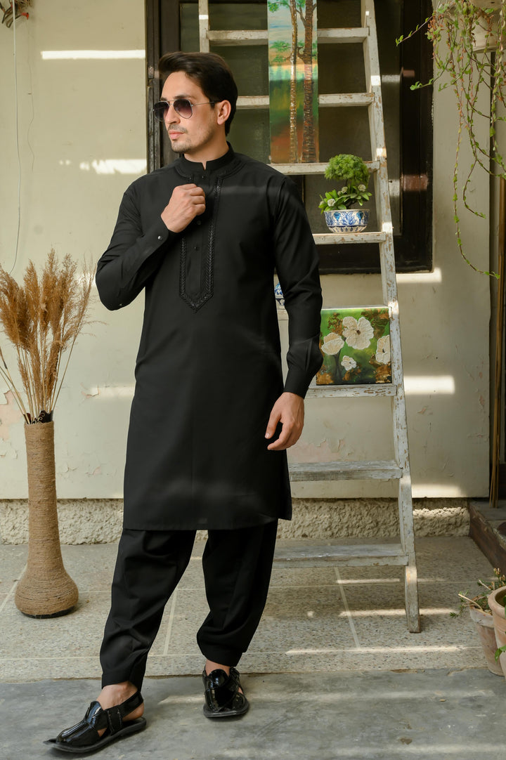 Black Embroidered Shalwar Kameez
