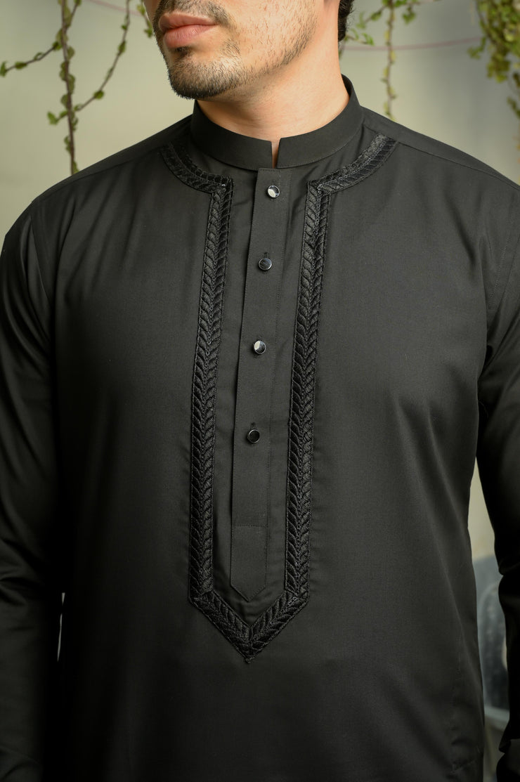 Black Embroidered Shalwar Kameez