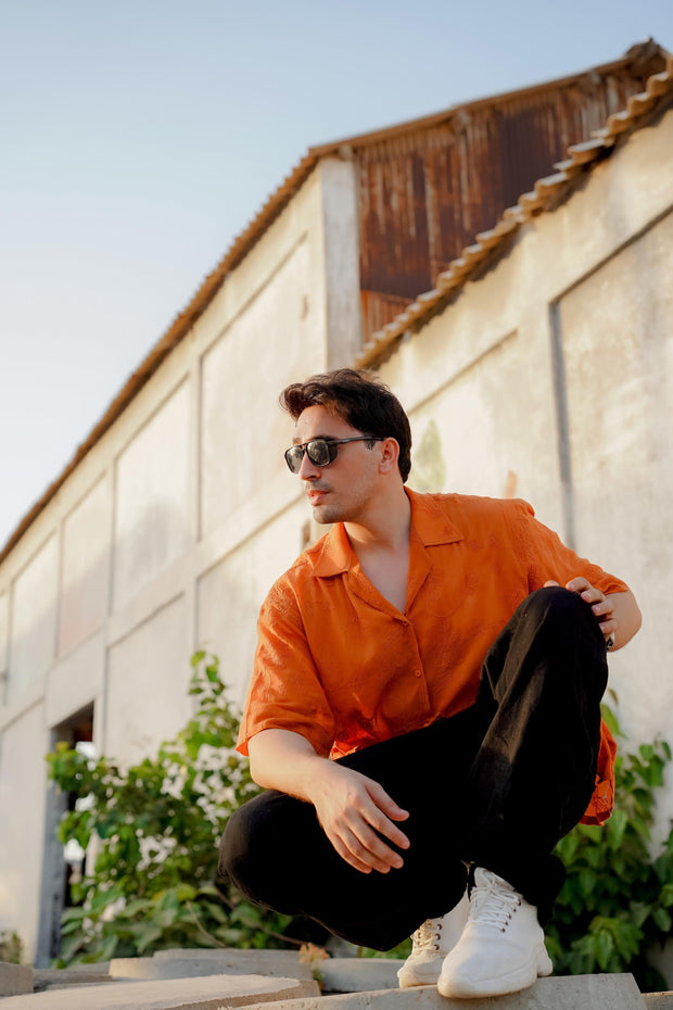 Rust Drop Shoulder Shirt.