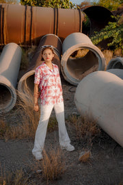 Pink Tie & Dye Drop Shoulder Shirt.