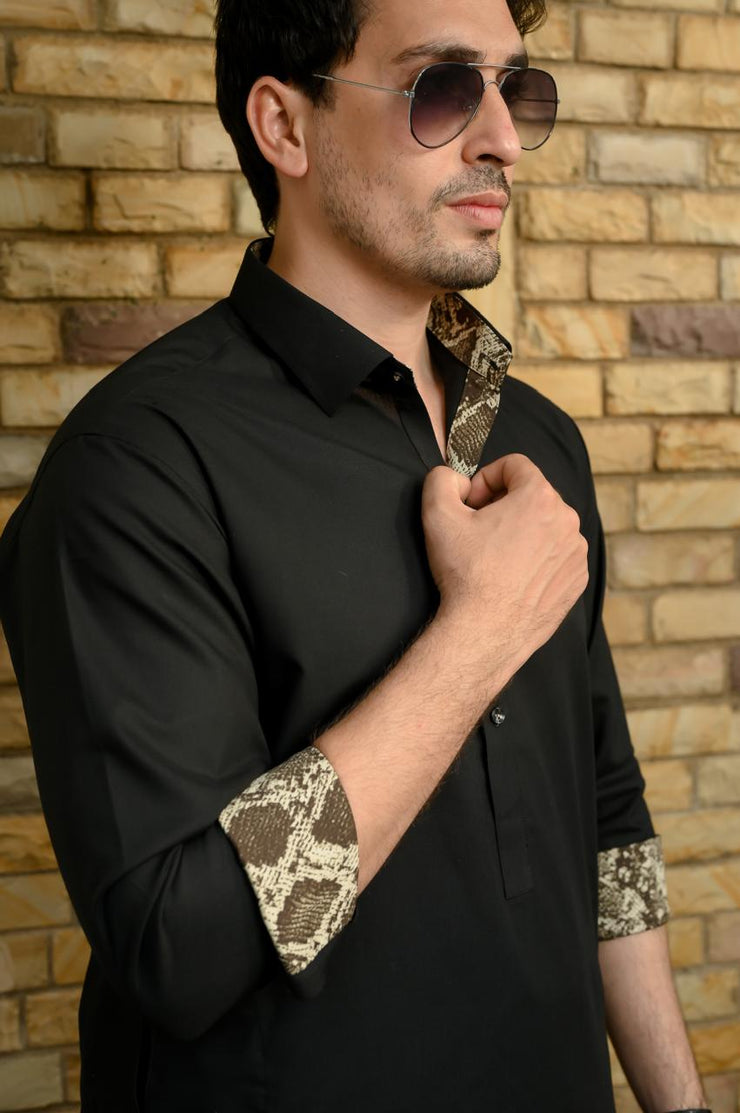 Sleek Black Shalwar Kameez – Timeless Elegance & Comfort
