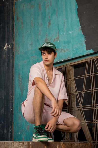 Pastel Perfection: Pink Revere Collar Co-Ord Set