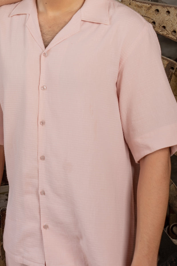 Pastel Perfection: Pink Revere Collar Co-Ord Set
