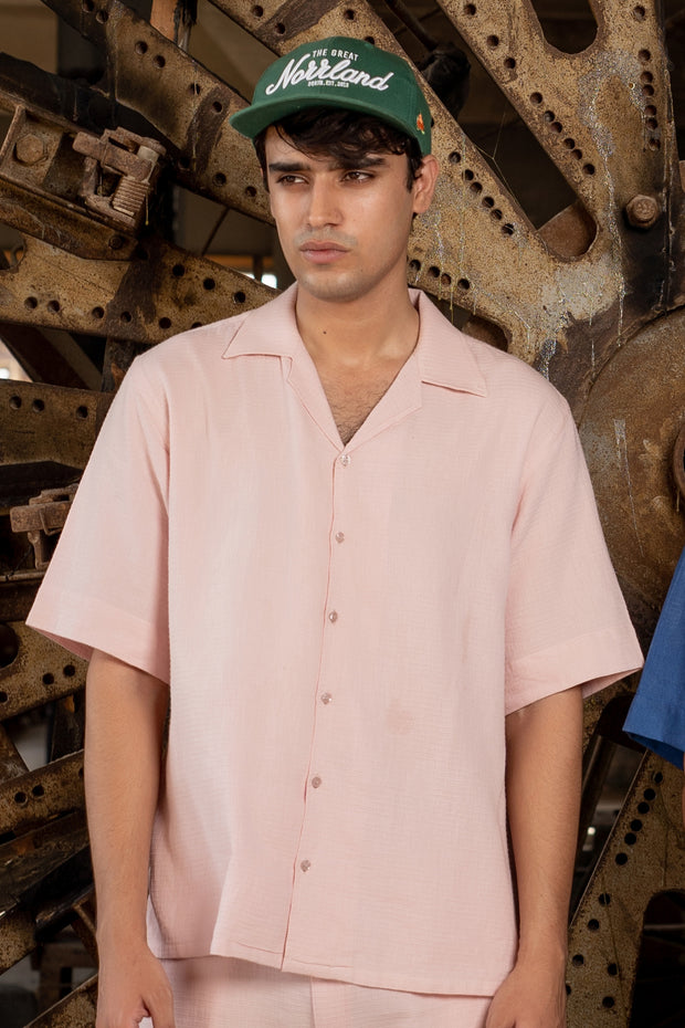 Pastel Perfection: Pink Revere Collar Co-Ord Set