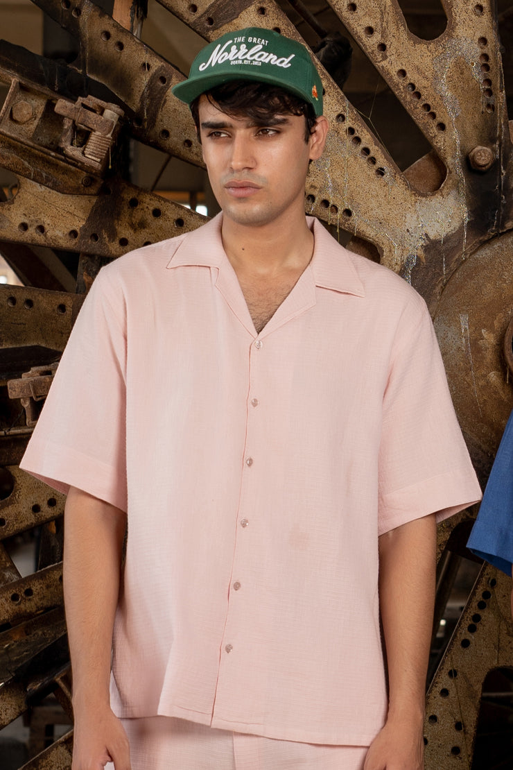 Pastel Perfection: Pink Revere Collar Co-Ord Set