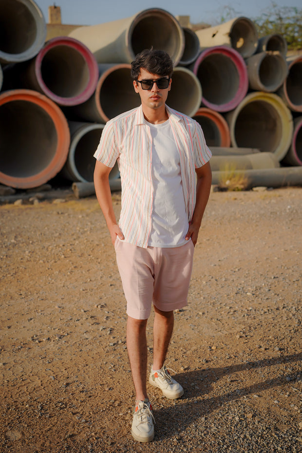 Glow Up: Fluorescent Stripe Revere Collar Shirt